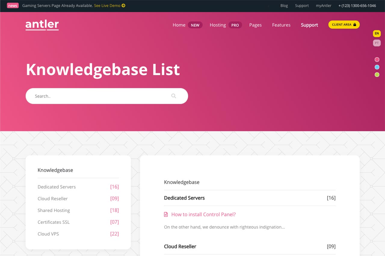 Antler Knowledgebase List